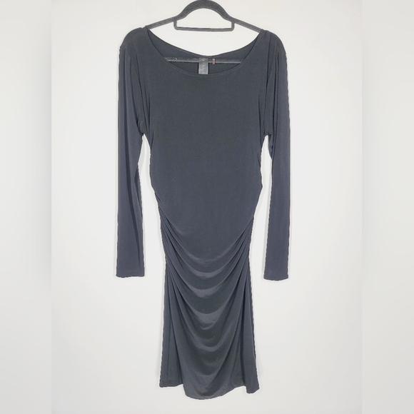 Norma Kamali Black Long Sleeve Dress, Size Large - Picture 1 of 4